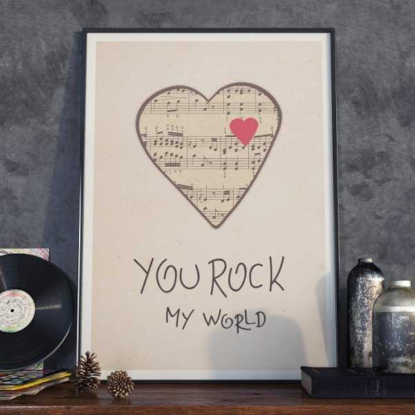 YOU ROCK MY WORLD - Plakat w ramie