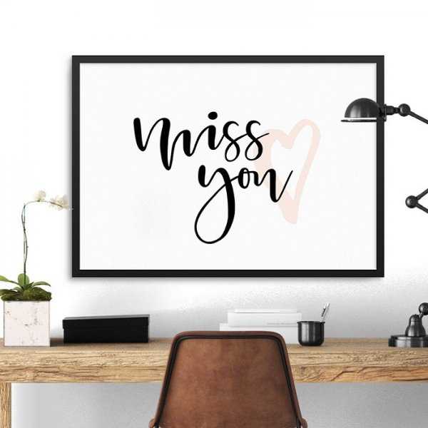 MISS YOU - Plakat w ramie MISS YOU - Plakat w ramie