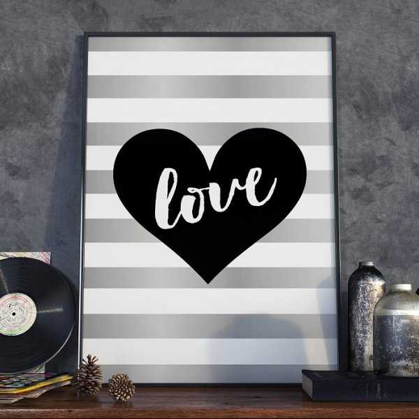HEART LOVE ART - Plakat w ramie HEART LOVE ART - Plakat w ramie