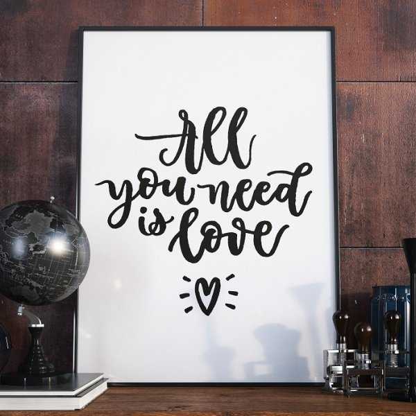 ALL YOU NEED IS LOVE - Plakat w ramie ALL YOU NEED IS LOVE - Plakat w ramie