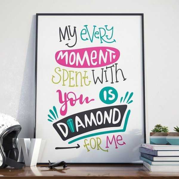 EVERY MOMENT WITH YOU IS DIAMOND - Plakat w ramie EVERY MOMENT WITH YOU IS DIAMOND - Plakat w ramie