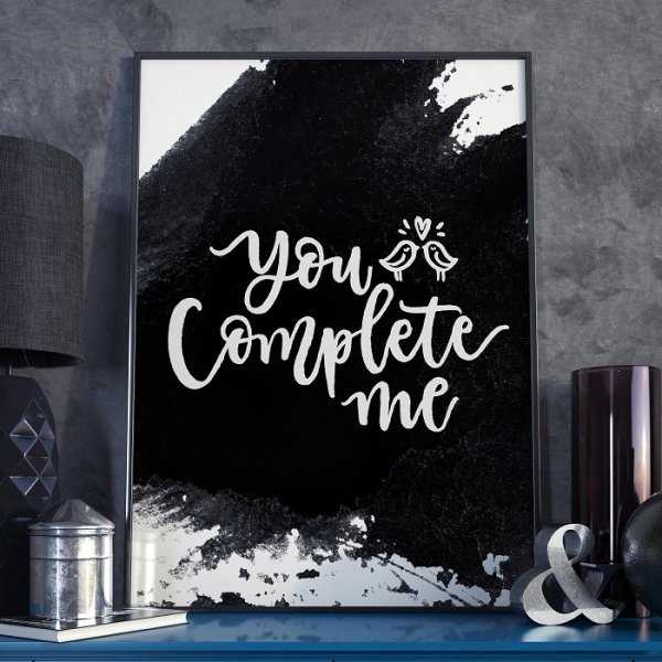 YOU COMPLETE ME - Plakat w ramie YOU COMPLETE ME - Plakat w ramie