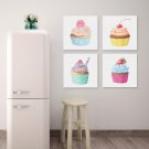 COLORFUL MUFFINS - Komplet czterech obrazów na płótnie COLORFUL MUFFINS - Komplet czterech obrazów na płótnie