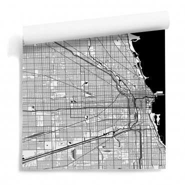 mapa chicago tapeta ścienna