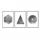 GRUNGE GEOMETRY - Komplet trzech plakatów w ramach GRUNGE GEOMETRY - Komplet trzech plakatów w ramach