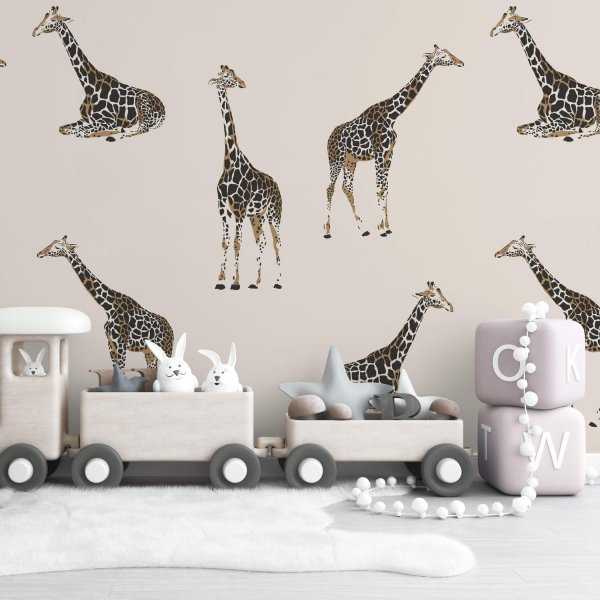 giraffe world wzór tapety