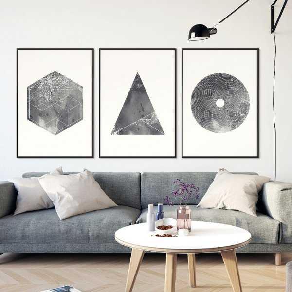 GRUNGE GEOMETRY - Komplet trzech plakatów w ramach GRUNGE GEOMETRY - Komplet trzech plakatów w ramach