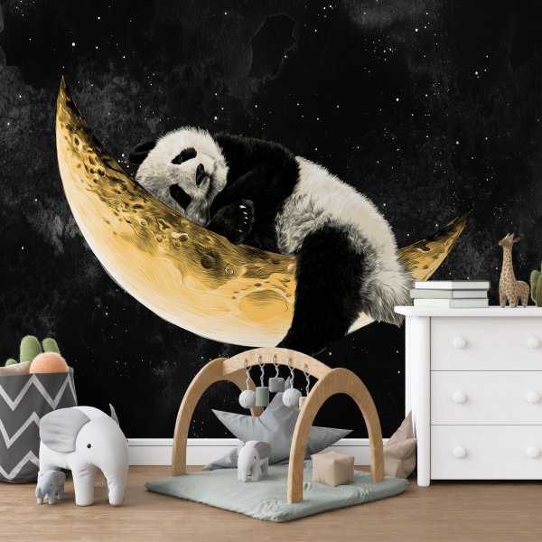 panda moon tapeta dziecięca