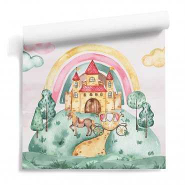 tapeta motyw pastel castle