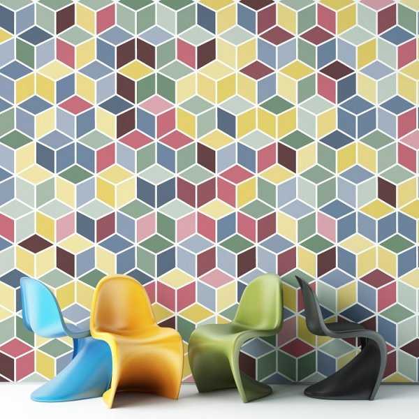 COLOR CUBES - Tapeta ścienna COLOR CUBES - Tapeta ścienna