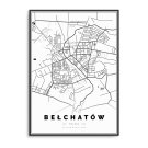 plakat w ramie z mapą Bełchatowa