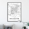 mapa Bełchatowa plakat