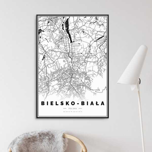 Bielsko-Biała plakat mapa