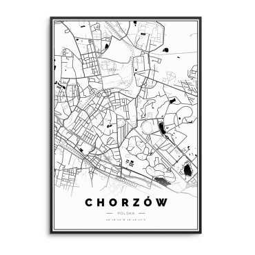 mapa Chorzowa na plakacie