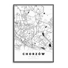 plakat z mapą Chorzowa