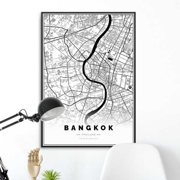 mapa bangkoku plakat