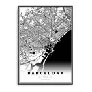 plakat w ramie barcelona mapa