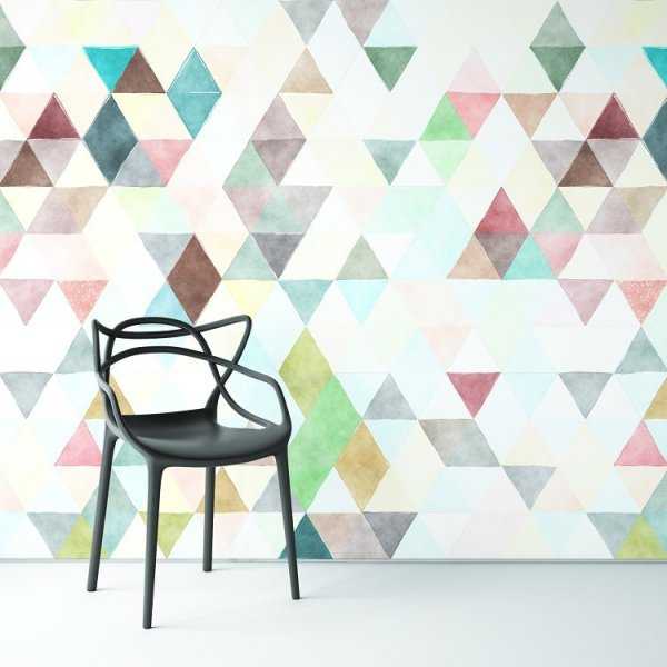 PASTEL TRIANGLE - Tapeta na ścianę PASTEL TRIANGLE - Tapeta na ścianę