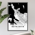 mapa rejkiawiku na plakacie