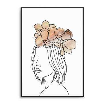 plakat floral hair z ramą