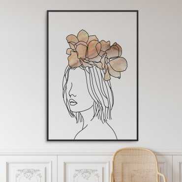 plakat floral hair z ramą