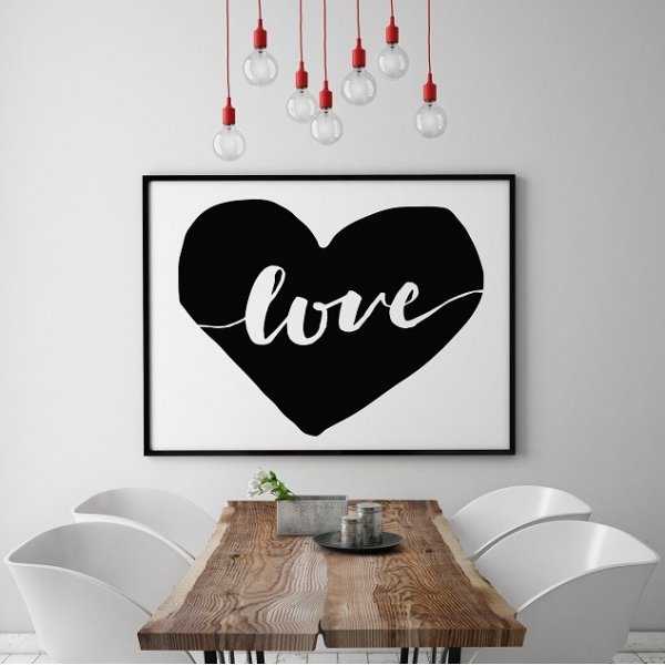 SERCE "LOVE" - Plakat typograficzny SERCE "LOVE" - Plakat typograficzny