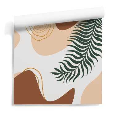 tapeta od Ubierz Swoje Ściany line leaf art