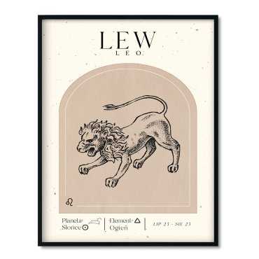 plakat ze znakiem zodiaku lew