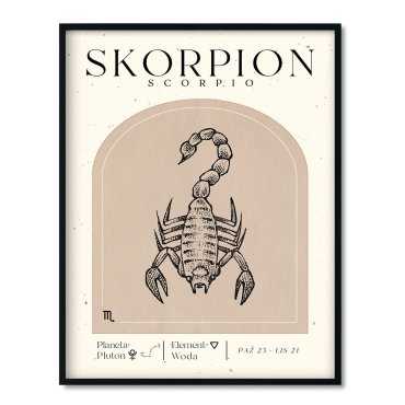 plakat w ramie skorpion
