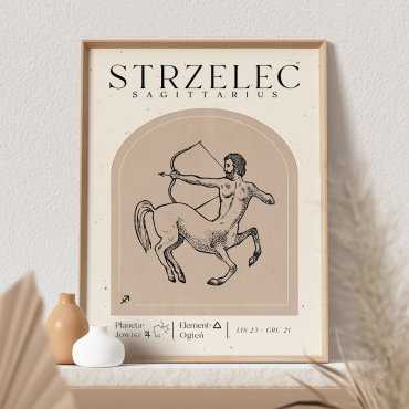 Plakat Ze Znakiem Zodiaku Strzelec