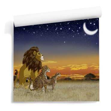 safari kings by night tapeta dziecięca
