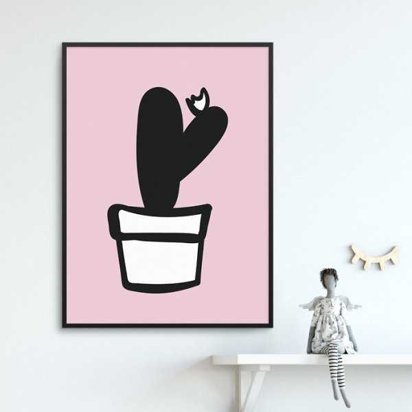 PINK CACTI - Plakat dla dzieci PINK CACTI - Plakat dla dzieci