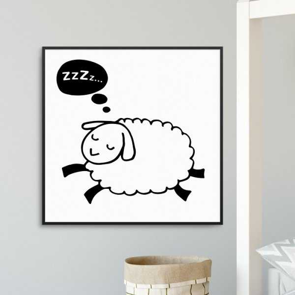 SLEEPY SHEEP - Plakat dla dzieci SLEEPY SHEEP - Plakat dla dzieci