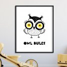 Owl Rules - Plakat dla dzieci