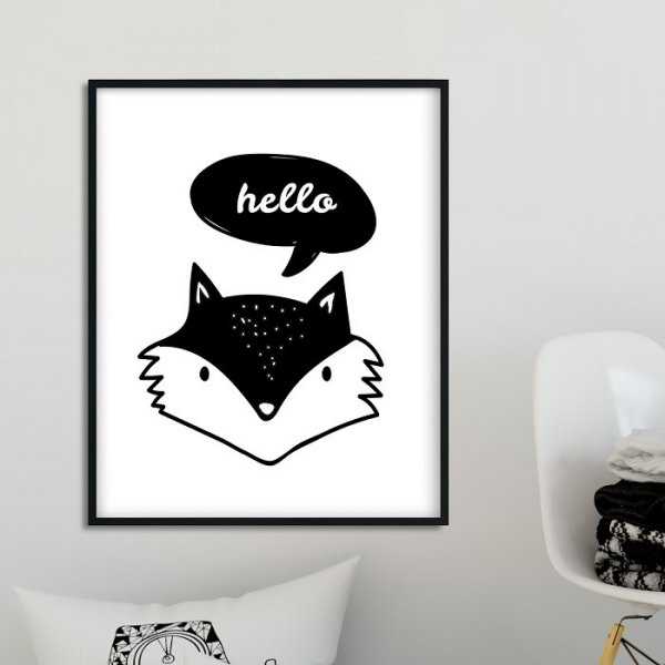 HELLO FOX - Plakat dla dzieci HELLO FOX - Plakat dla dzieci