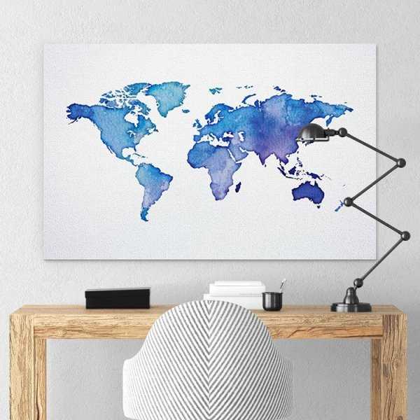 Modny obraz na płótnie - Blue World Map