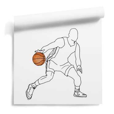 basketball line art tapeta młodzieżowa