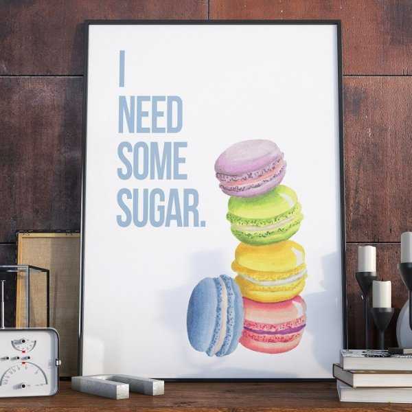 Plakat w ramie - I need some sugar Plakat w ramie - I need some sugar