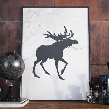 Plakat w ramie - Scandi Moose