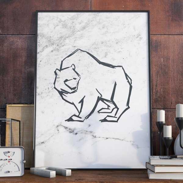 Plakat w ramie - Scandi Polar Bear Plakat w ramie - Scandi Polar Bear