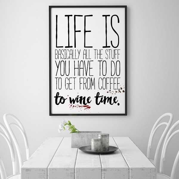 TO GET FROM COFFEE TO WINE TIME - Plakat typograficzny TO GET FROM COFFEE TO WINE TIME - Plakat typograficzny