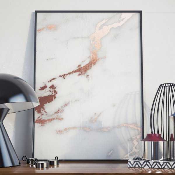Plakat w ramie - Rose Gold Marble Plakat w ramie - Rose Gold Marble