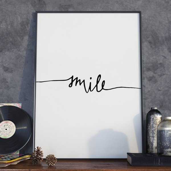 Plakat w ramie - Minimalist Smile Plakat w ramie - Minimalist Smile