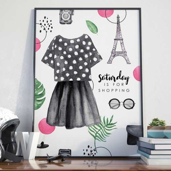 Plakat w ramie - Saturday is For Shopping Plakat w ramie - Saturday is For Shopping