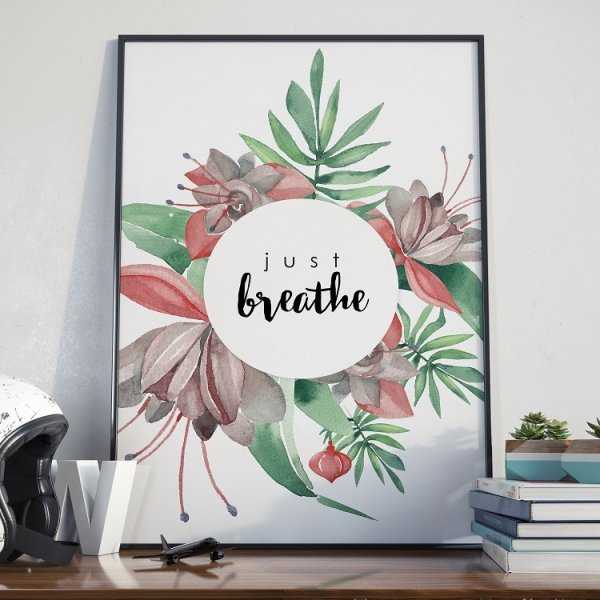 Plakat w ramie - Just Breathe Plakat w ramie - Just Breathe