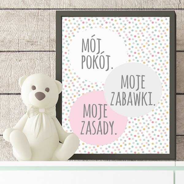 Mój pokój. Moje zabawki. Moje zasady. - Plakat typograficzny Mój pokój. Moje zabawki. Moje zasady. - Plakat typograficzny
