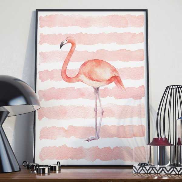 Plakat w ramie - Pink Flamingo