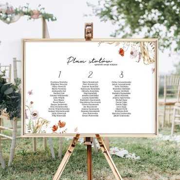 plan stołów weselnych w kwiaty
