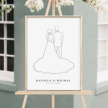 tablica powitalna na wesele z parą