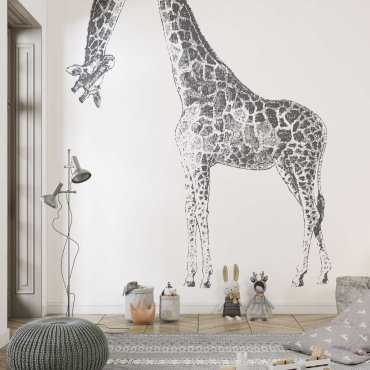 looking giraffe tapeta z żyrafą